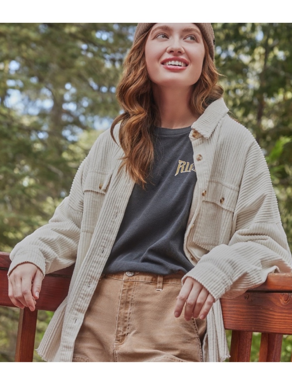 Tilly’s RSQ Oversized Corduroy Shirt Jacket In Brown